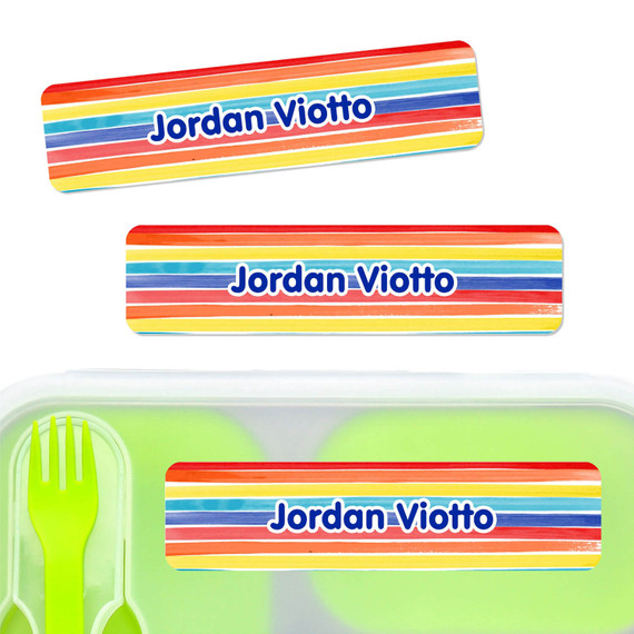 Stripes Waterproof Name Labels