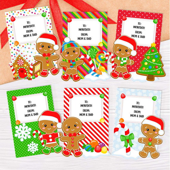 Gingerbread Gift Labels, Rectangle