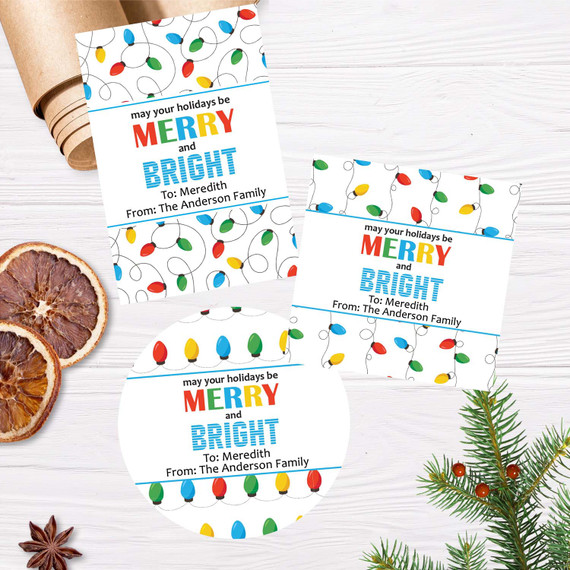 Christmas Lights Gift Labels