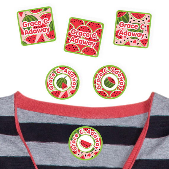 Summer Squeeze peel and stick clothing labels — clothing stickers for kids made to order