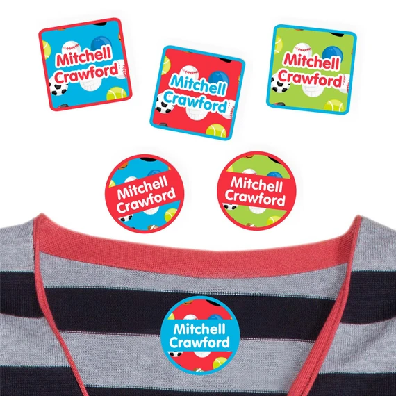 All Sports peel and stick clothing labels for kids — clothing stickers made to order