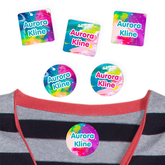 Artfully Yours peel and stick clothing labels for kids — clothing stickers made to order