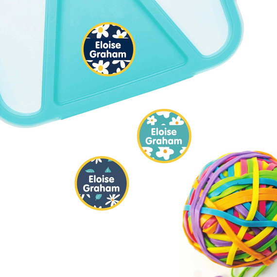 Waterproof round labels for kids' supplies