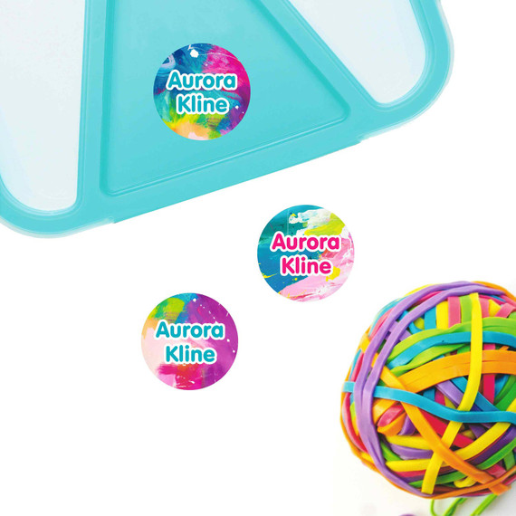 Small round personalized labels for organization