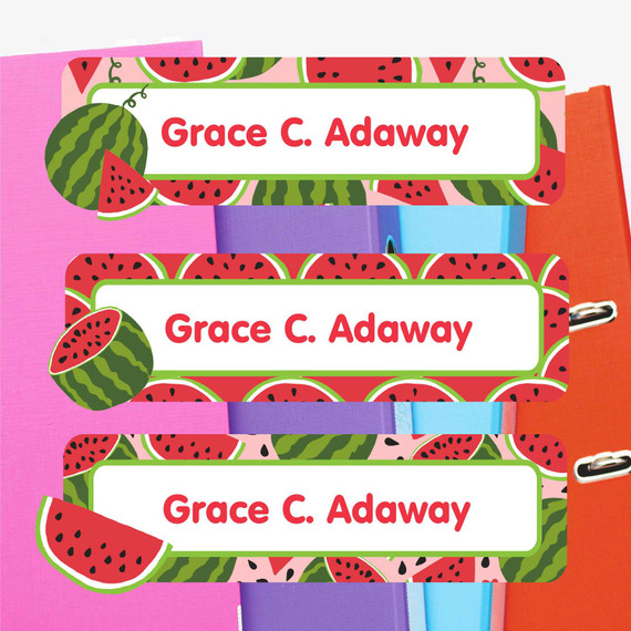 Summer Squeeze extra large waterproof name labels — name stickers for water bottles and school gear