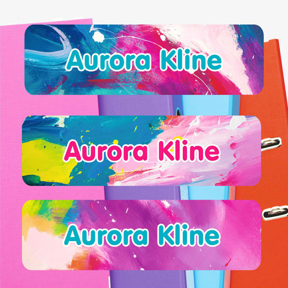 Artfully Yours extra large waterproof name labels — name stickers for water bottles and school gear