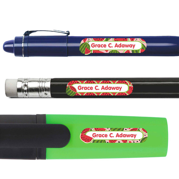 Summer Squeeze Personalized Pencil Labels pencil labels — personalized name stickers for school supplies