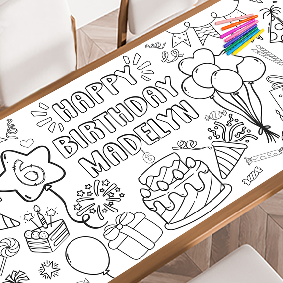 Birthday Giant Coloring Poster (Customizable) giant coloring poster — huge coloring pages for kids and adults