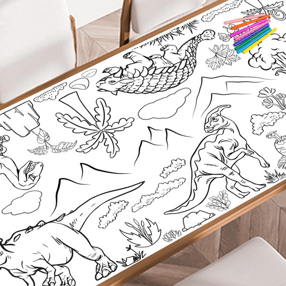 Dinosaurs Roar giant coloring poster — huge coloring pages for kids and adults