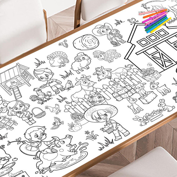 Farm Animals Coloring Poster