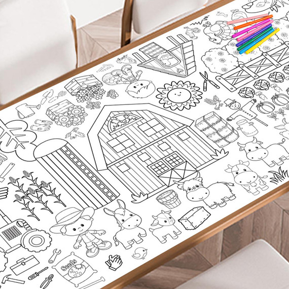 Farm Boy giant coloring poster — huge coloring pages for kids and adults