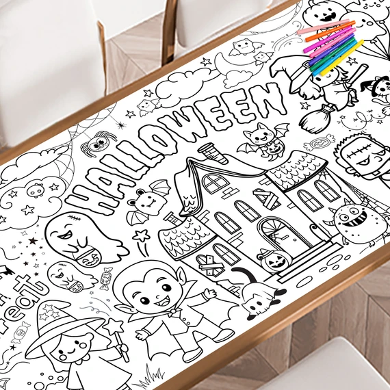 Halloween giant coloring poster — huge coloring pages for kids and adults