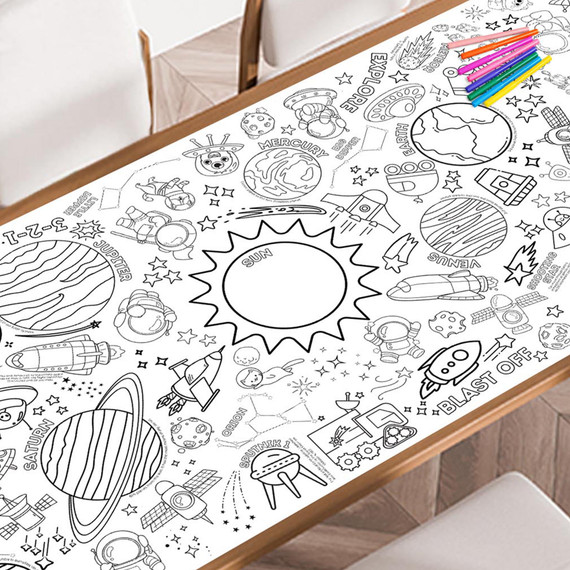 Outer Space Coloring Poster