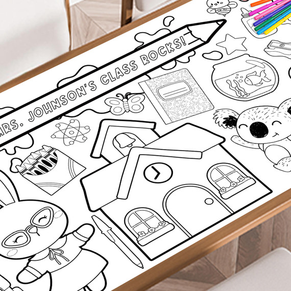 School Teacher Giant Coloring Poster (Customizable) giant coloring poster — huge coloring pages for kids and adults