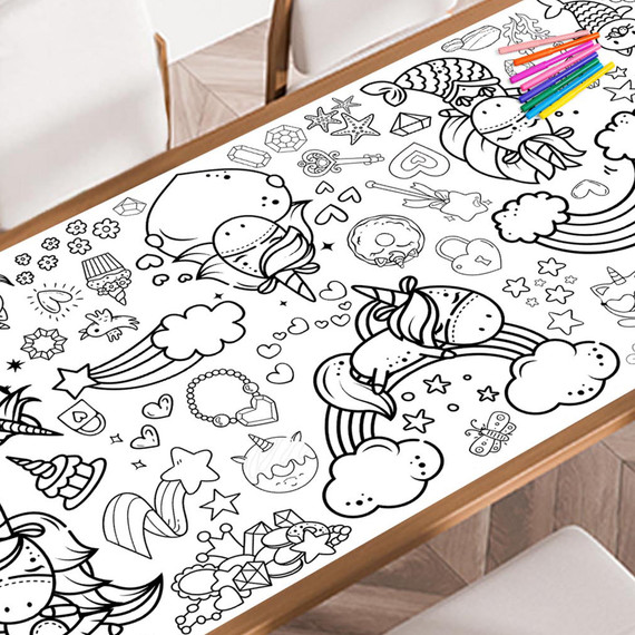 Unicorns Coloring Poster