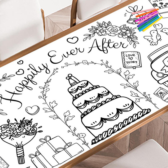 Wedding giant coloring poster — huge coloring pages for kids and adults