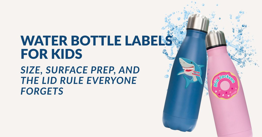 Water Bottle Labels for Kids: Size, Surface Prep, and the Lid Rule Everyone Forgets