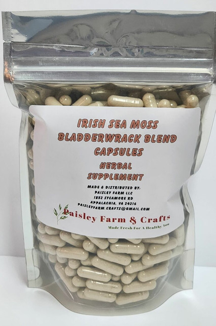 Irish Sea Moss and Bladderwrack Blend Powder Capsules 300 Pack 