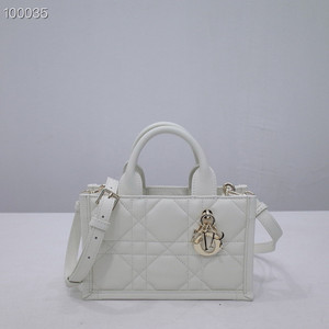 Christian Dior Mini Book Tote Bag 22cm Macrocannage Calfskin Leather, Latte