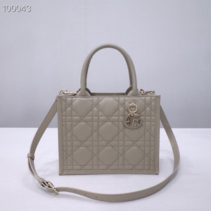 Christian Dior Medium Book Tote Bag 26cm Macrocannage Calfskin Leather, Powder Beige