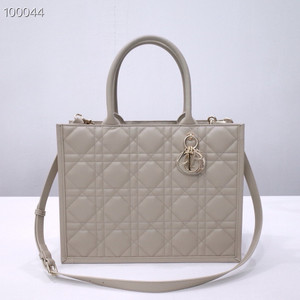 Christian Dior Large Book Tote Bag 36cm Macrocannage Calfskin Leather, Powder Beige