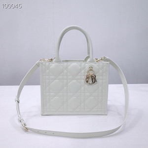 Christian Dior Medium Book Tote Bag 26cm Macrocannage Calfskin Leather, Latte