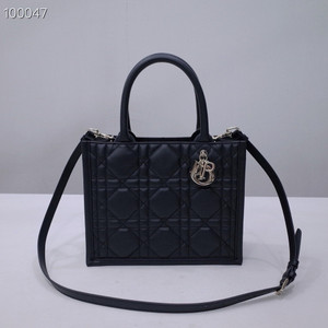 Christian Dior Medium Book Tote Bag 26cm Macrocannage Calfskin Leather, Matte Black