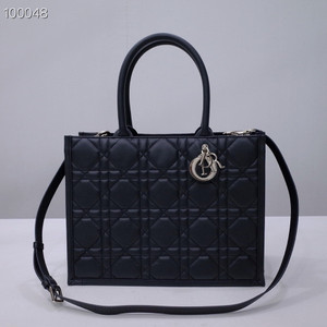 Christian Dior Large Book Tote Bag 36cm Macrocannage Calfskin Leather, Matte Black