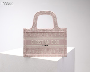 Christian Dior Mini Book Tote Bag 22cm 1286 Oblique Embroidery, Pink