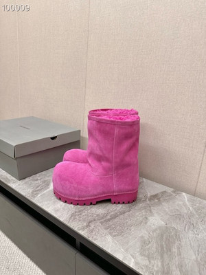 Balenciaga Alaska Split Calfskin Faux-Fur High Boots, Pink