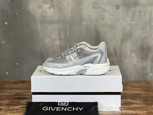 Givenchy Nfnty-52 Sneakers Mesh Calfskin Leather, Light Gray
