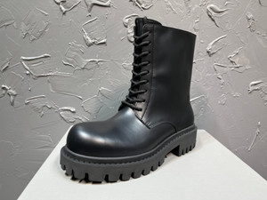 Balenciaga Stomper  Boots Calfskin Leather, Black
