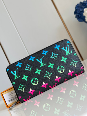 Louis Vuitton Zippy Wallet 19cm Monogram Iridescent Coated Canvas M13908, Multicolored/Black
