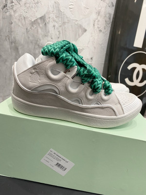 Lanvin Curb Sneakers Napa Leather Sneakers, White