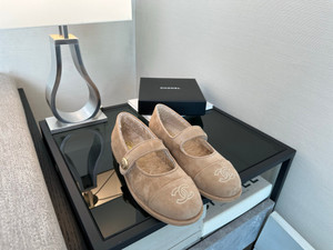Chanel Mary Jane Ballet Flats Women Shearling Fur, Calfskin 2024/25 Métiers D'art Collection, Beige