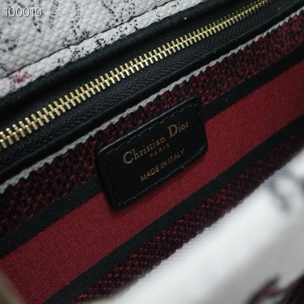 Christian Dior Lady D-Lite Medium Bag 24cm Le Cœur des Papillons Pietro Ruffo, White and Red