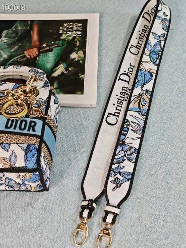 Christian Dior Lady D-Lite Mini Bag 18cm Toile de Jouy Mexico Pietro Ruffo Embroidery, White and Pastel Midnight Blue