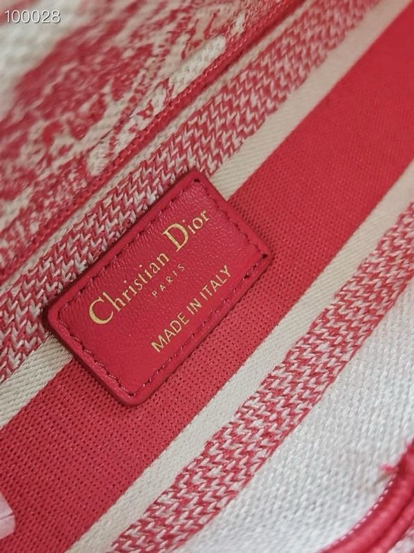 Christian Dior Lady D-Lite Medium Bag 24cm Toile de Jouy Embroidery, Candy Pink