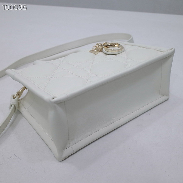 Christian Dior Mini Book Tote Bag 22cm Macrocannage Calfskin Leather, Latte