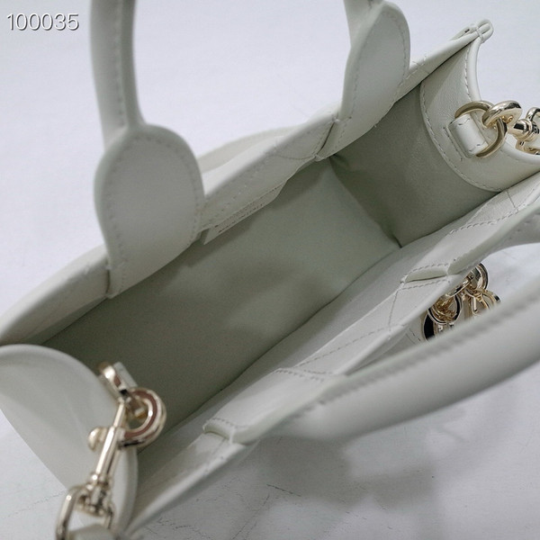 Christian Dior Mini Book Tote Bag 22cm Macrocannage Calfskin Leather, Latte