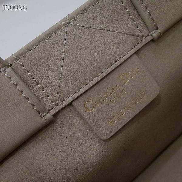 Christian Dior Mini Book Tote Bag 22cm Macrocannage Calfskin Leather, Powder Beige