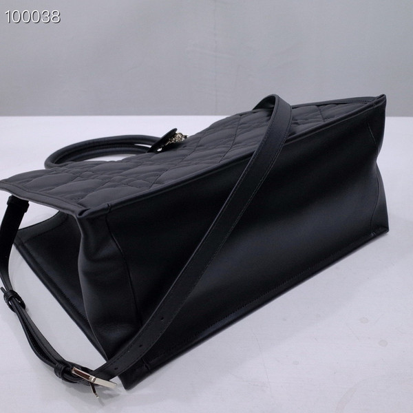 Christian Dior Large Book Tote Bag 36cm Macrocannage Calfskin Leather, Black