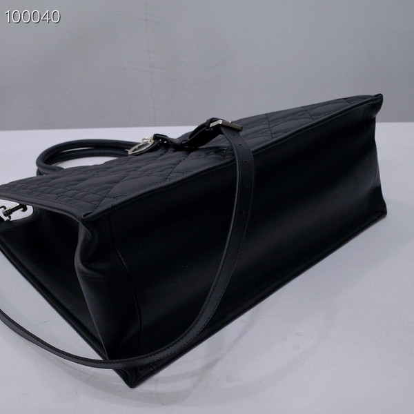 Christian Dior X-Large Book Tote Bag 42cm Macrocannage Calfskin Leather, Black