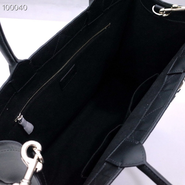 Christian Dior X-Large Book Tote Bag 42cm Macrocannage Calfskin Leather, Black