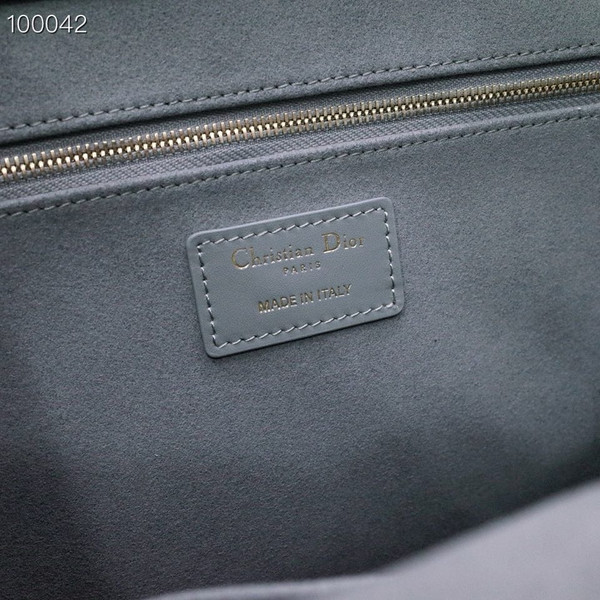 Christian Dior Large Book Tote Bag 36cm Macrocannage Calfskin Leather, Stone Gray