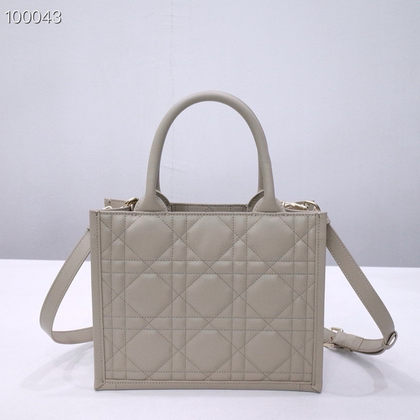 Christian Dior Medium Book Tote Bag 26cm Macrocannage Calfskin Leather, Powder Beige