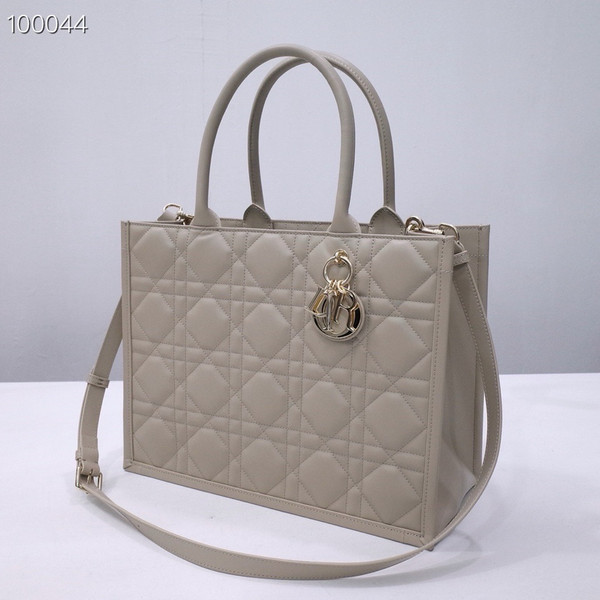 Christian Dior Large Book Tote Bag 36cm Macrocannage Calfskin Leather, Powder Beige