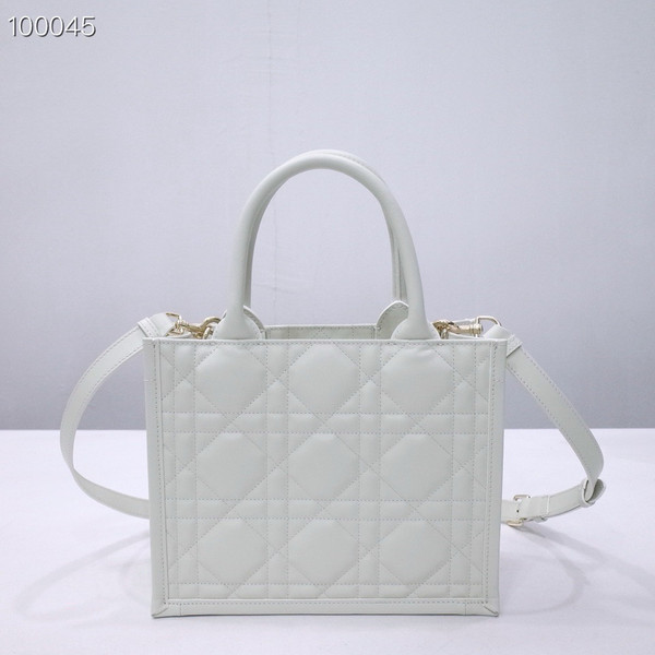 Christian Dior Medium Book Tote Bag 26cm Macrocannage Calfskin Leather, Latte