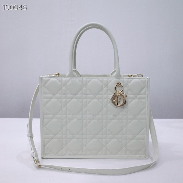 Christian Dior Large Book Tote Bag 36cm Macrocannage Calfskin Leather, Latte