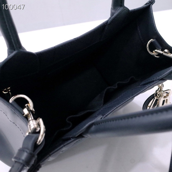 Christian Dior Medium Book Tote Bag 26cm Macrocannage Calfskin Leather, Matte Black